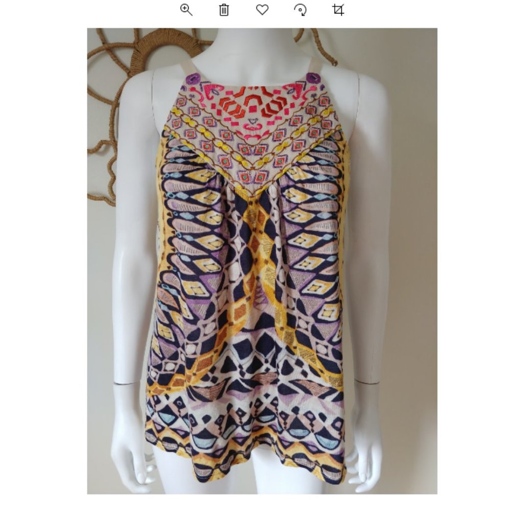 ANTHROPOLOGIE ONE SEPTEMBER EMBROIDERED TOP XS